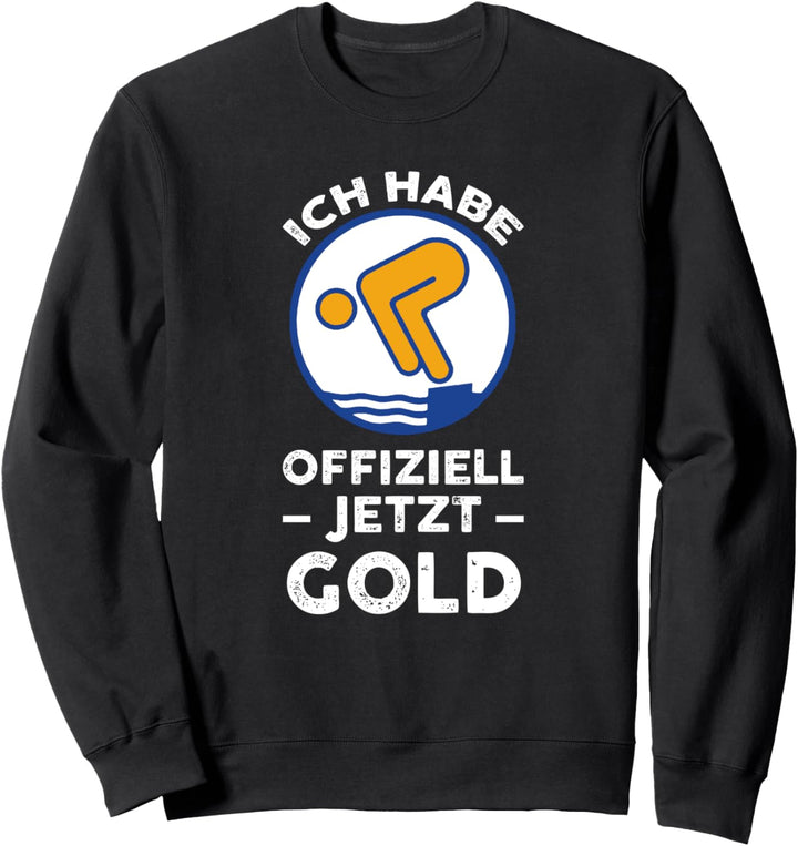 Gold Schwimmer Schwimmabzeichen Schwimmer Sweatshirt