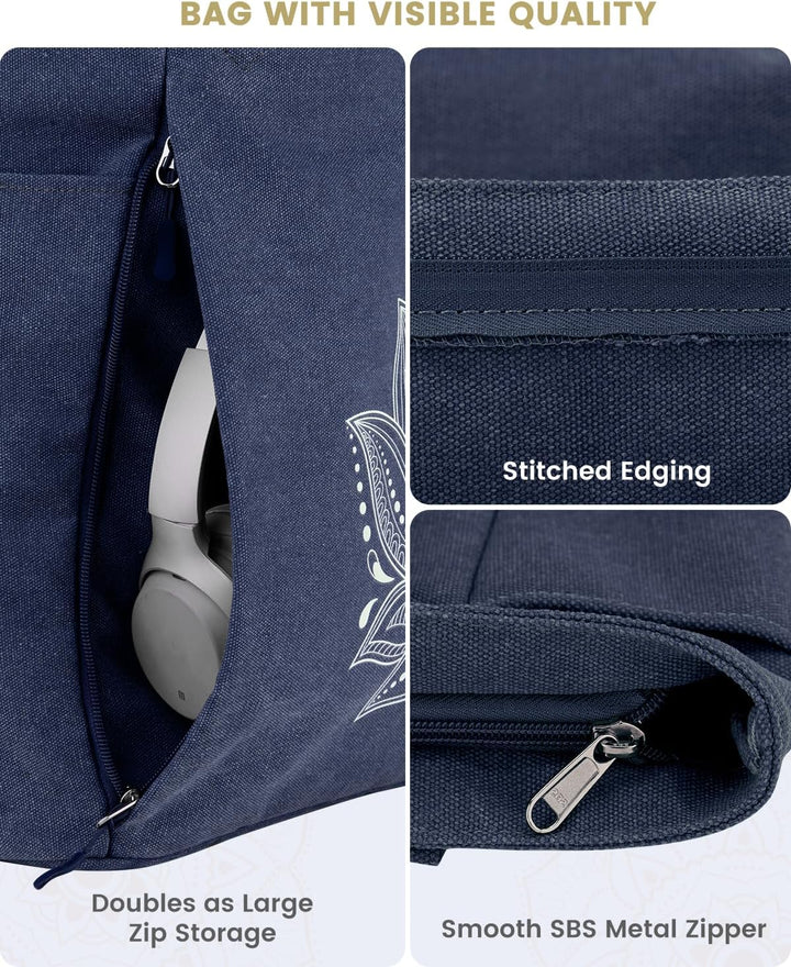 Gonex Yogatasche, Grosse Pilates Tragetasche mit Mehreren Taschen für Damen Herren, Robuste Canvas T