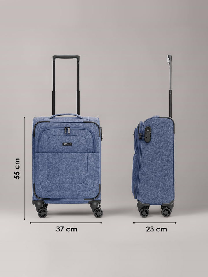 REDOLZ Cabin Weichschalen Kabinen-Koffer | Leichter Trolley mit 4 Doppelrollen für Damen & Herren 37