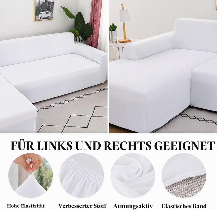 Jaotto Sofa Überwürfe Sofabezug Elastische Spandex Stretch Sofabezüge Couchbezug für L-Form Sofa Uni