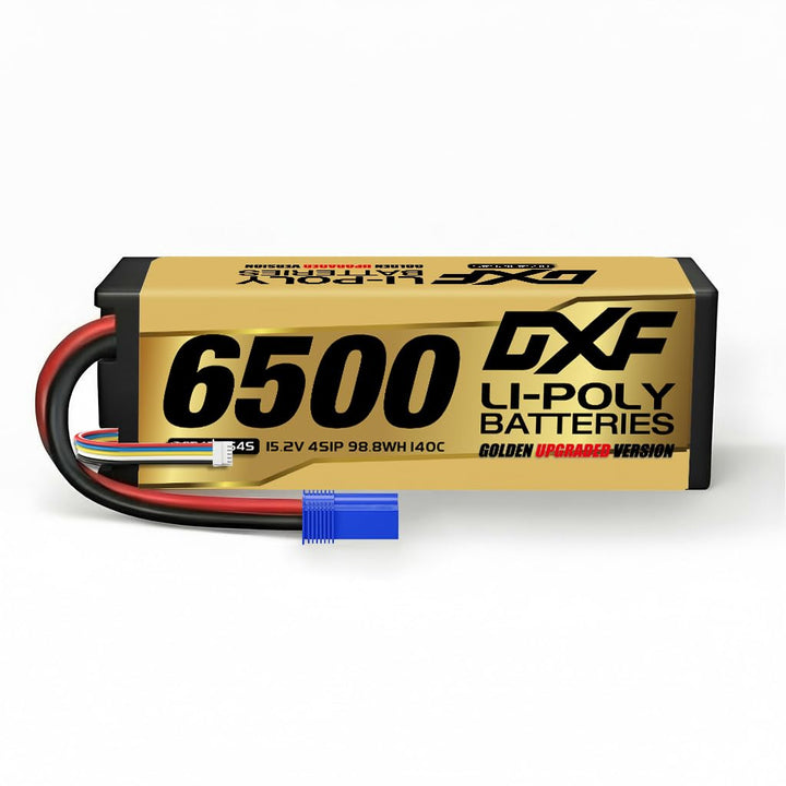 DXF Hochvolt, 4S, 6500 mAh, 15,2 V, 140C, Hardcase mit EC5 Spina per 1:8 Scala RC Auto, Multi-Rotor,
