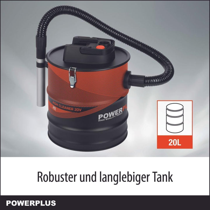 Dual Power kabelloser Aschesauger POWDP6020-20V Aschestaubsauger - 20l Tank - max. 40° - Asche Sauge