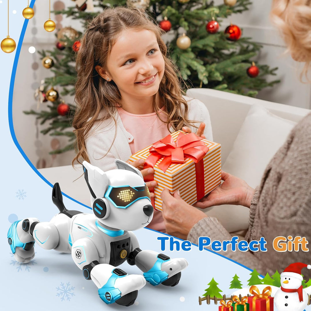 PRANITE Roboter Hund, Programmierbarer Roboterhund Kinder Ferngesteuerter Spielzeug, Wiederaufladbar