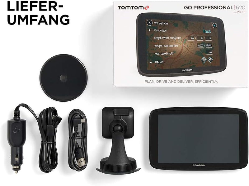 TomTom LKW Navigationsgerät GO Professional 620 (6 Zoll, Sonderziele und Routen, Stauvermeidung dank