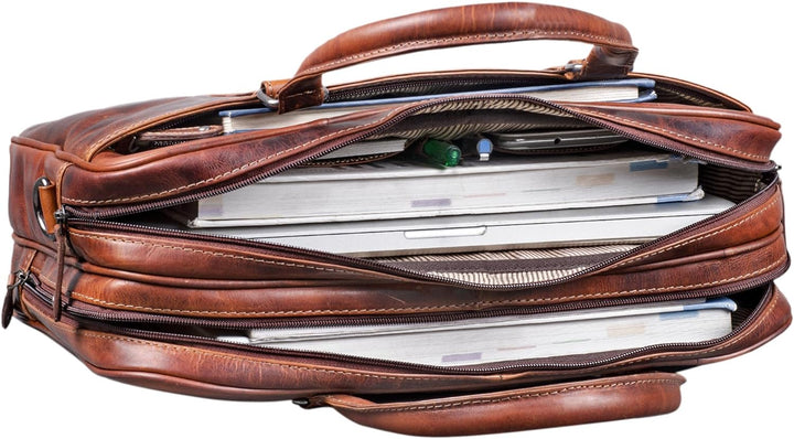 STILORD 'Dante' Business-Tasche Leder gross elegante Aktentasche Umhängetasche Laptoptasche 15.6 Zol