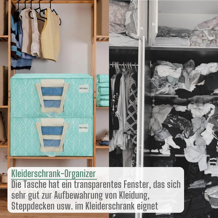 VENO 10 Stück extra grosse Umzugstaschen mit starke Griffe und Reissverschlüsse Faltbare Aufbewahrun