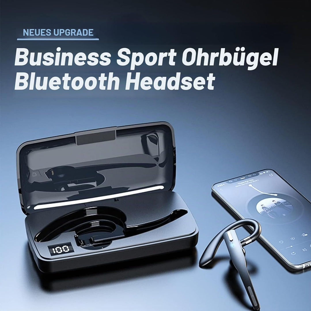 Cuifati YYK-525 Business -Headset, sehr leichtes Ohrbügel-Design, mit 500-mA-Ladeetui, für Geräte mi