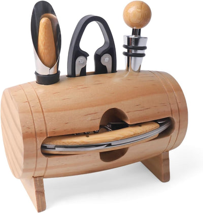 ZBPASL Fass Form Korkenzieher Set,Weinöffner,Wein Sommelier Sets mit Flaschenöffner,Weinverschlüsse,