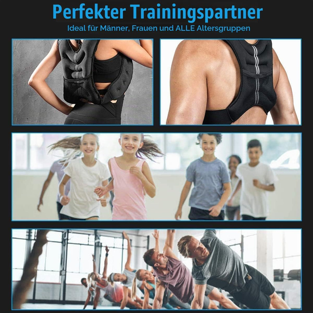 TrainHard 5 KG / 8 KG / 10 KG Gewichtsweste, X-Style Laufweste, Trainingsweste für Krafttraining, La