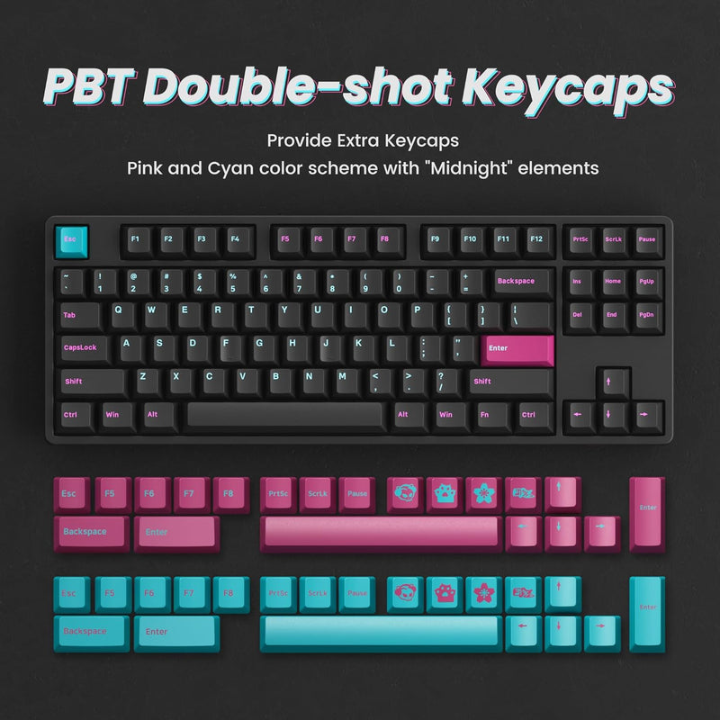 Akko 5087S RGB Mechanische Tastatur Kabelgebundene, 87 Tasten TKL Gaming Keyboard, Unterstützt QMK/V
