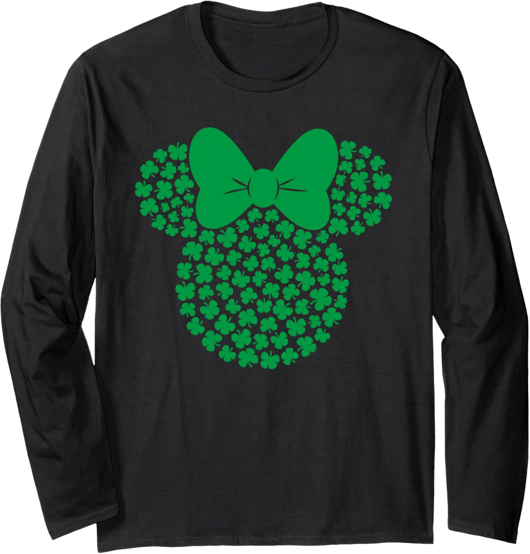 Disney Minnie Mouse Icon Green Shamrocks St. Patrick's Day Langarmshirt
