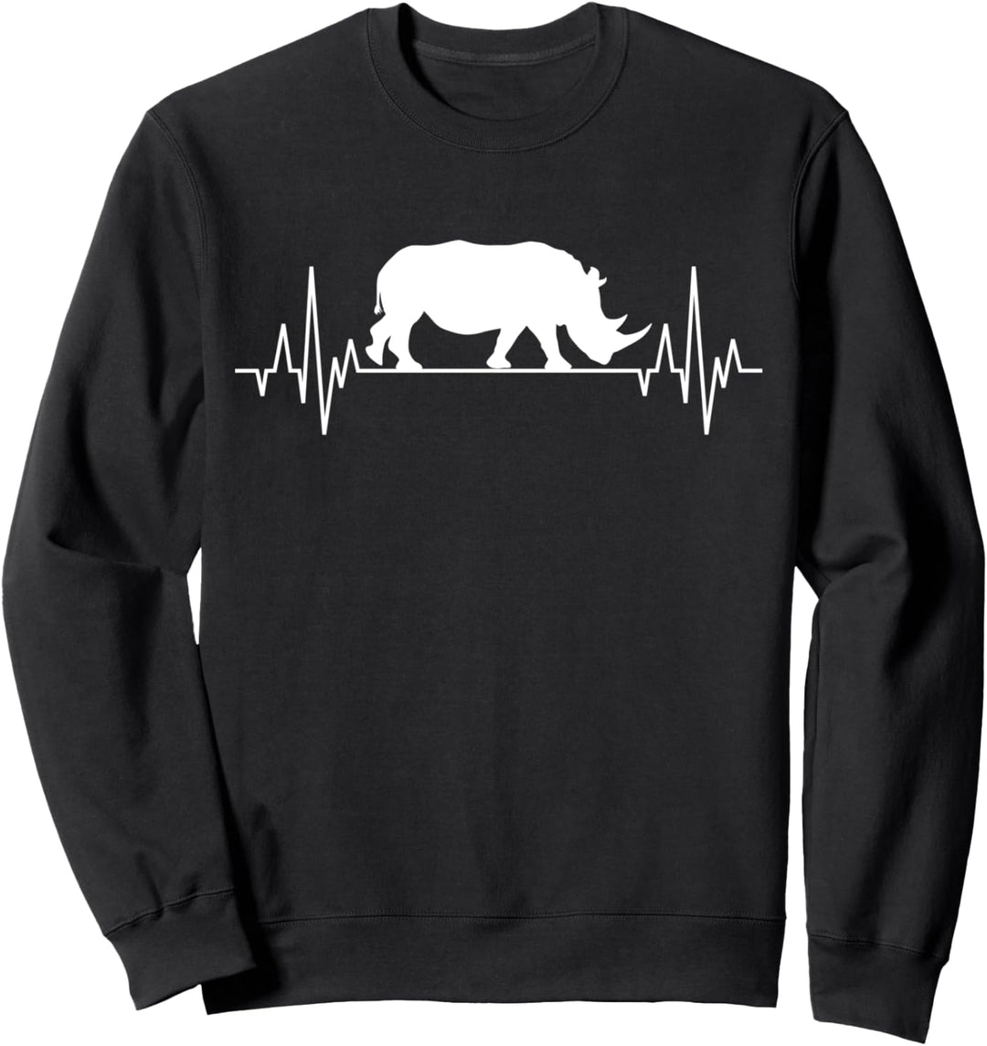 Nashorn Rhinozeros Afrika Naturschutz Tiermotiv Herzschlag Sweatshirt