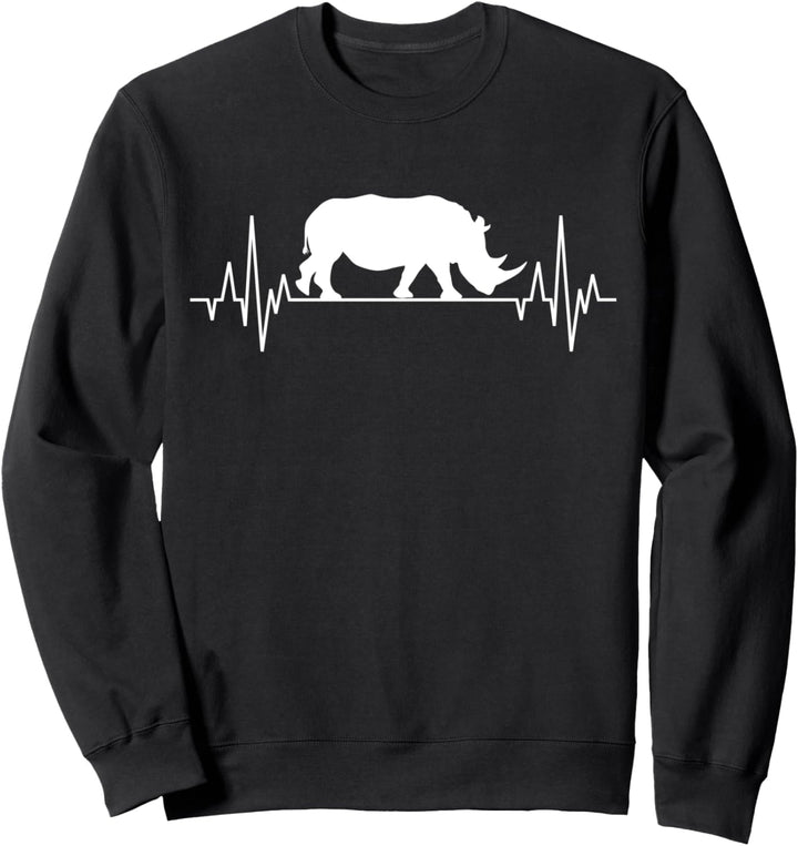 Nashorn Rhinozeros Afrika Naturschutz Tiermotiv Herzschlag Sweatshirt