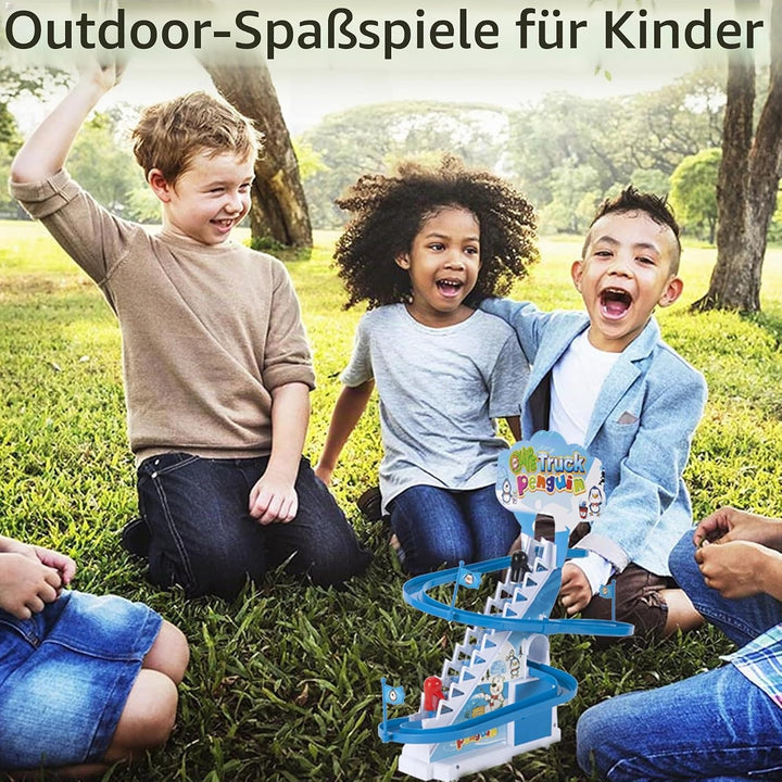 ARSUK Elektronische Musik Ente treppensteigen Spielzeug, Rennbahnen, Playful Penguin Race, achterbah