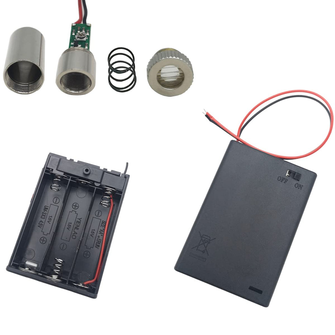CTRICALVER 1 Pcs 520nm 3-5V Grün Laserlinie Modul Diode mit Fahrer-Kunststoff-Objektiv mit 15cm Kabe
