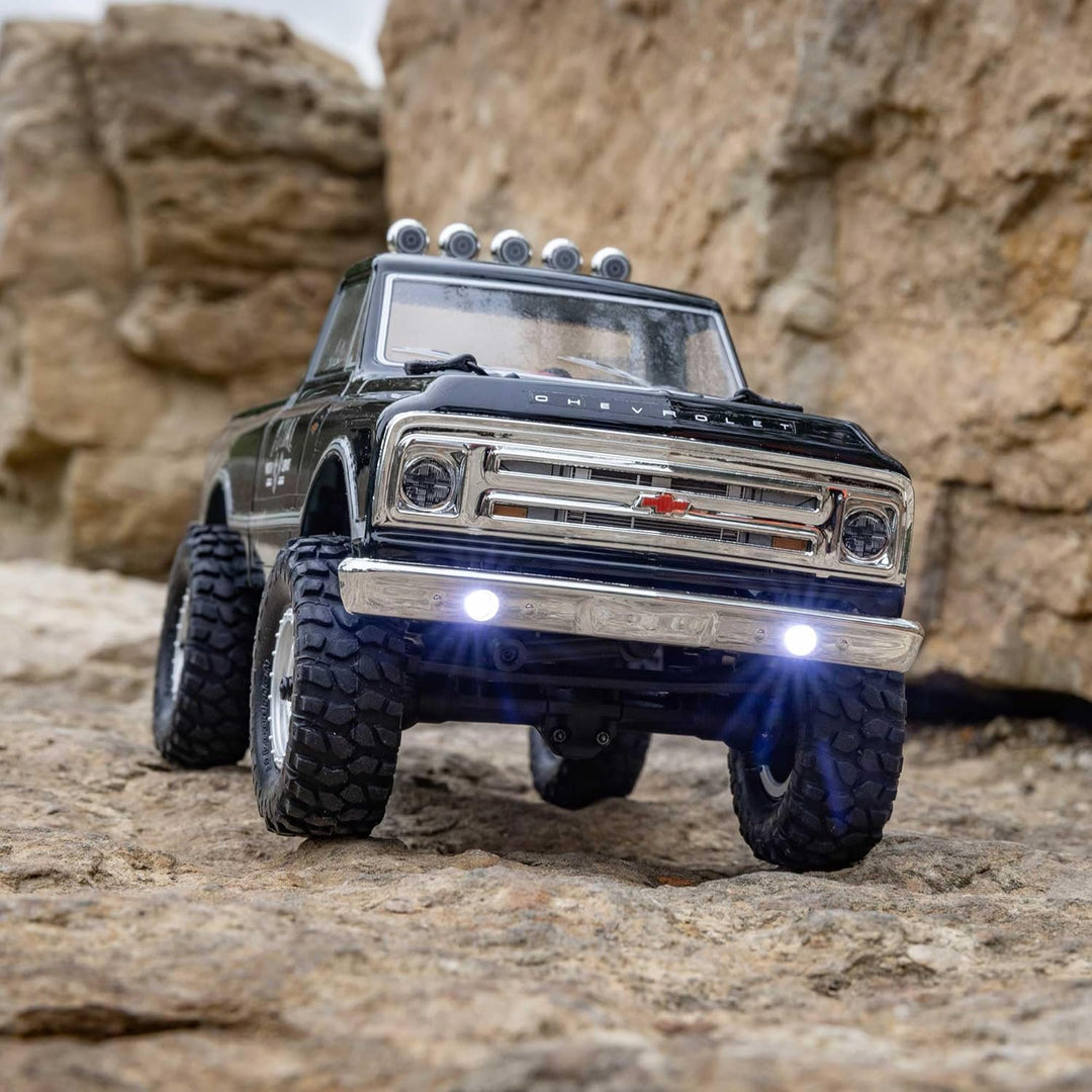Axial 1/24 SCX24 1967 Chevrolet C10 4X4 RTR Brushed Rock Crawler (Battery & Charger Included), Black