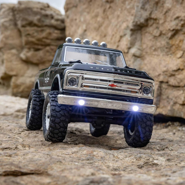 Axial 1/24 SCX24 1967 Chevrolet C10 4X4 RTR Brushed Rock Crawler (Battery & Charger Included), Black