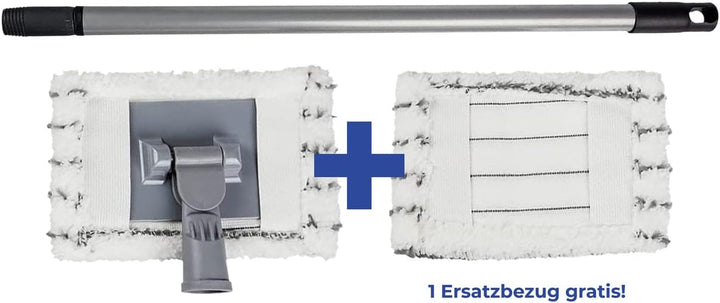 Maximex Teleskop Bad- und Fliesenwischer Profi, 360° Duo-Knickgelenk, Inkl. 2 Bezüge, Waschbar bis 6