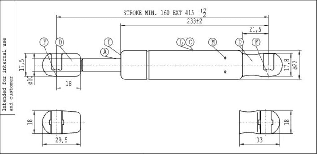 Stabilus 3504ZK Gasfeder Industrie