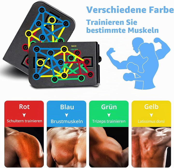 Unipampa Push Up Rack Board, 23 in 1 faltbares Multifunktions Heimtrainings Fitnessgerät, Tragbarer