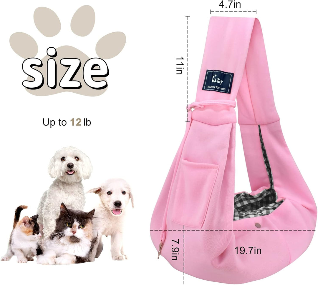 CUBY Hundetragetasche für Hunde und Katzen, wendbar, für Haustiere, verstellbare Grösse, weiche Tasc