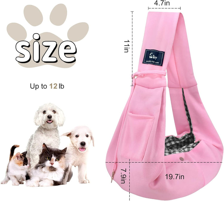 CUBY Hundetragetasche für Hunde und Katzen, wendbar, für Haustiere, verstellbare Grösse, weiche Tasc