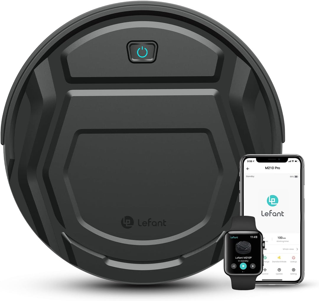 LEFANT Staubsaugerroboter, dünn, leise, WLAN, Bluetooth, Alexa-App, 6 Reinigungsmodi, Selbstladung,
