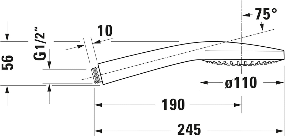 Duravit Universal Duschkopf, Duschbrause Strahlart Rain, Handbrause rund (Ø 110 mm), Brausekopf mit