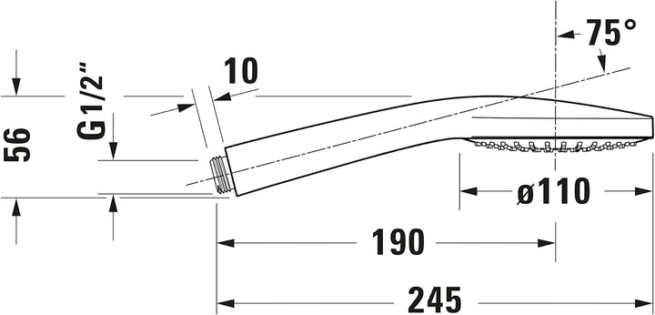 Duravit Universal Duschkopf, Duschbrause Strahlart Rain, Handbrause rund (Ø 110 mm), Brausekopf mit
