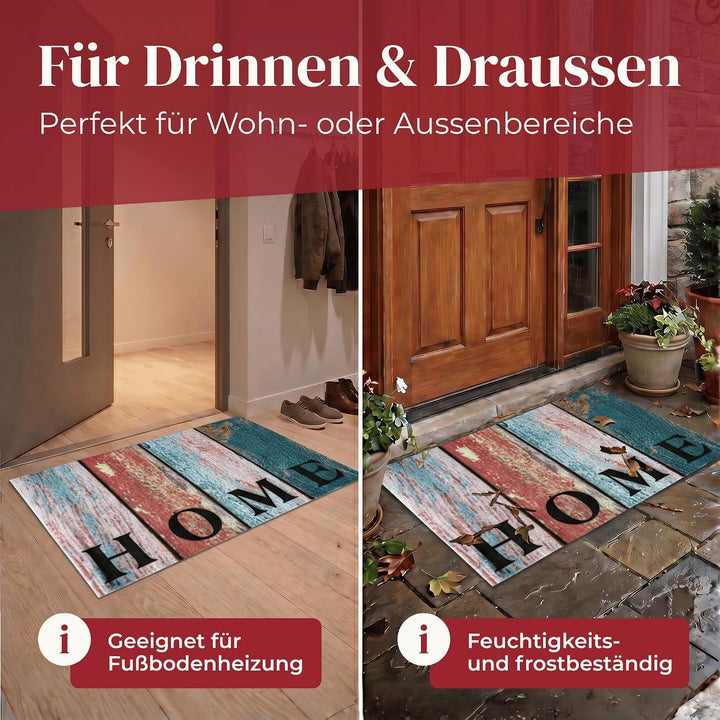 Hochwertige Fussmatte 60x80 cm (Large) – Schmutzfangmatte für Innen &amp; Aussen, rutschfest mit hoher S
