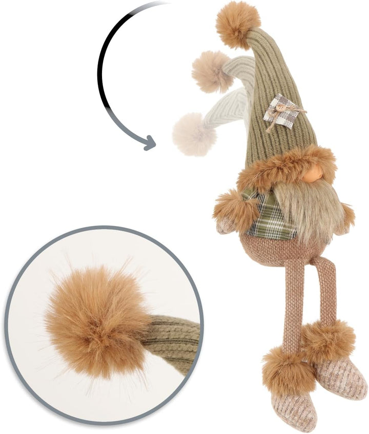 com-four® Premium Kantenhocker - grosse Wichtel in XXL für die Weihnachtsdeko, Handmade Gnom-Figur a