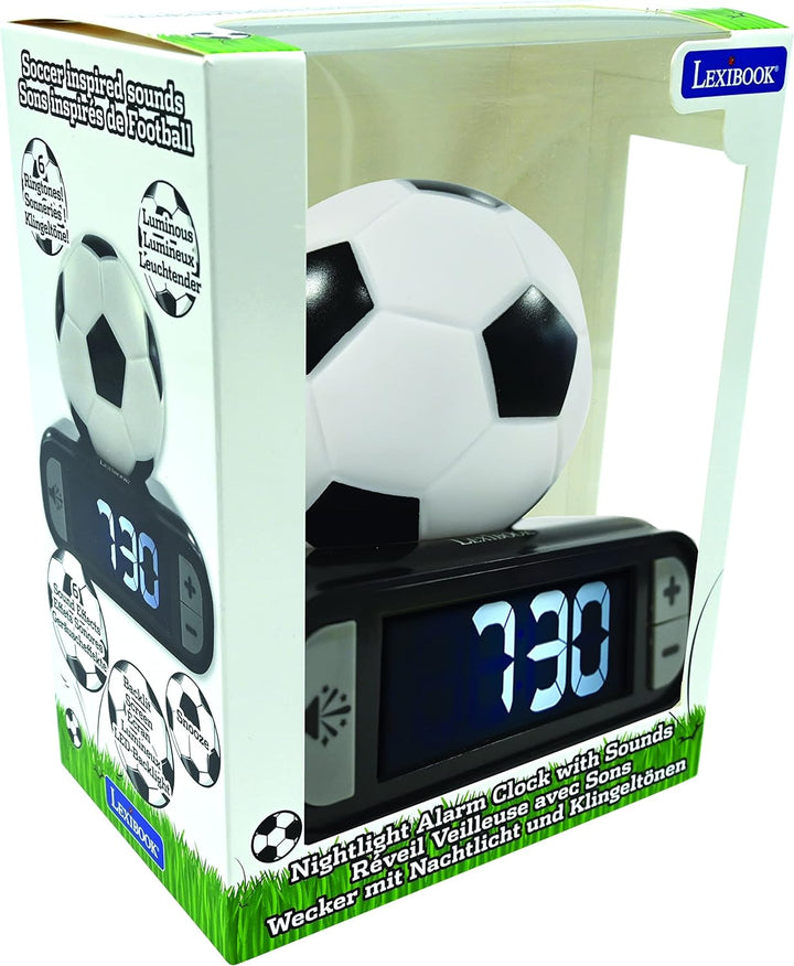 Lexibook RL800FO Schwarzer digitaler Wecker mit Nachtlicht, Snooze-Funktion, Uhr, aufleuchtendem Fus
