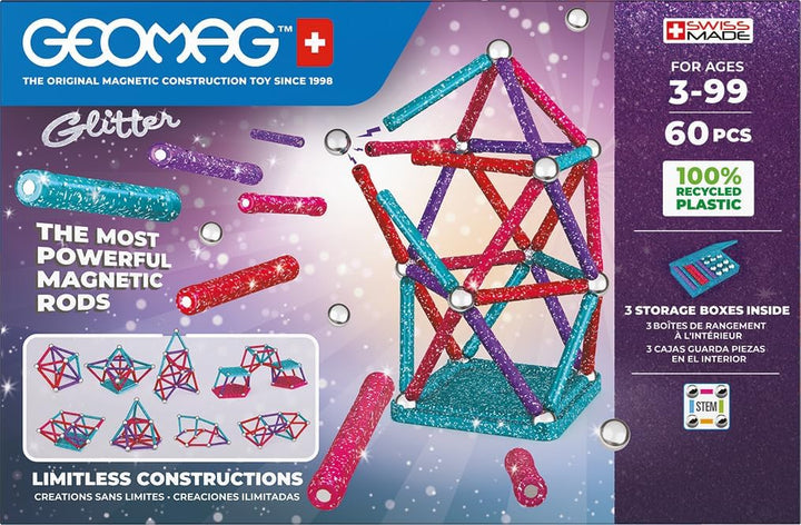 Geomag, Recycled Glitter, Magnetische Konstruktionen mit Glitzereffekt, Bunte und Glitzernde Magnets