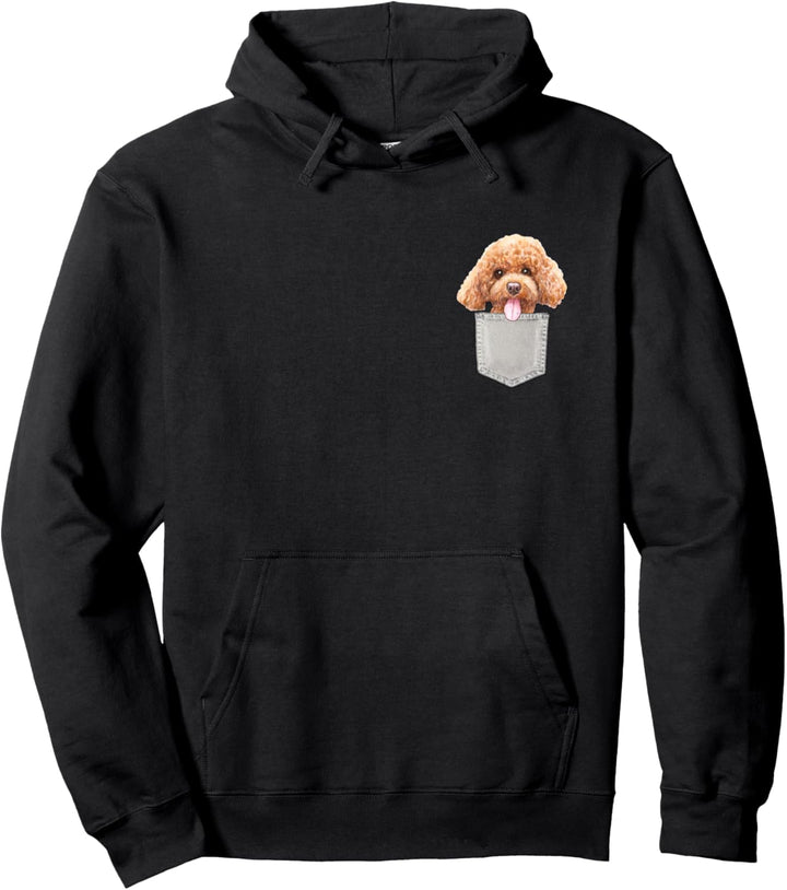 PUDEL Hund in Brusttasche Dog In A Pocket Geschenk Pullover Hoodie