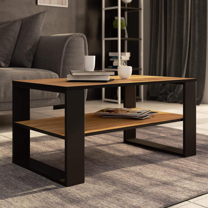 AKORD Couchtisch Holz Alex mit einem Regal, 92x45x53cm, Für Wohnzimmer, Schlafzimmer Schrank, Minima