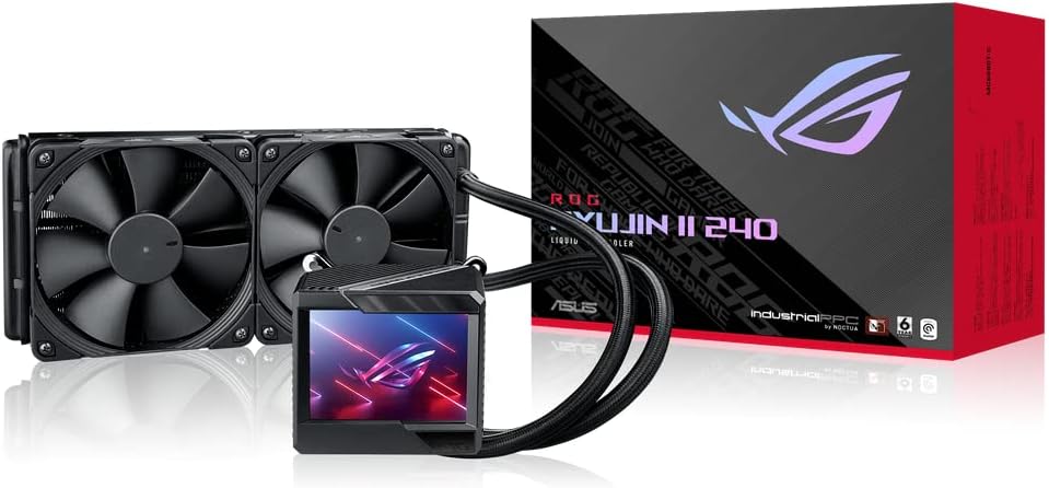 ASUS ROG RYUJIN II 240 All-in-One CPU-Wasserkühlung (3,5-Zoll-LCD, integrierter Pumpenlüfter zur Küh