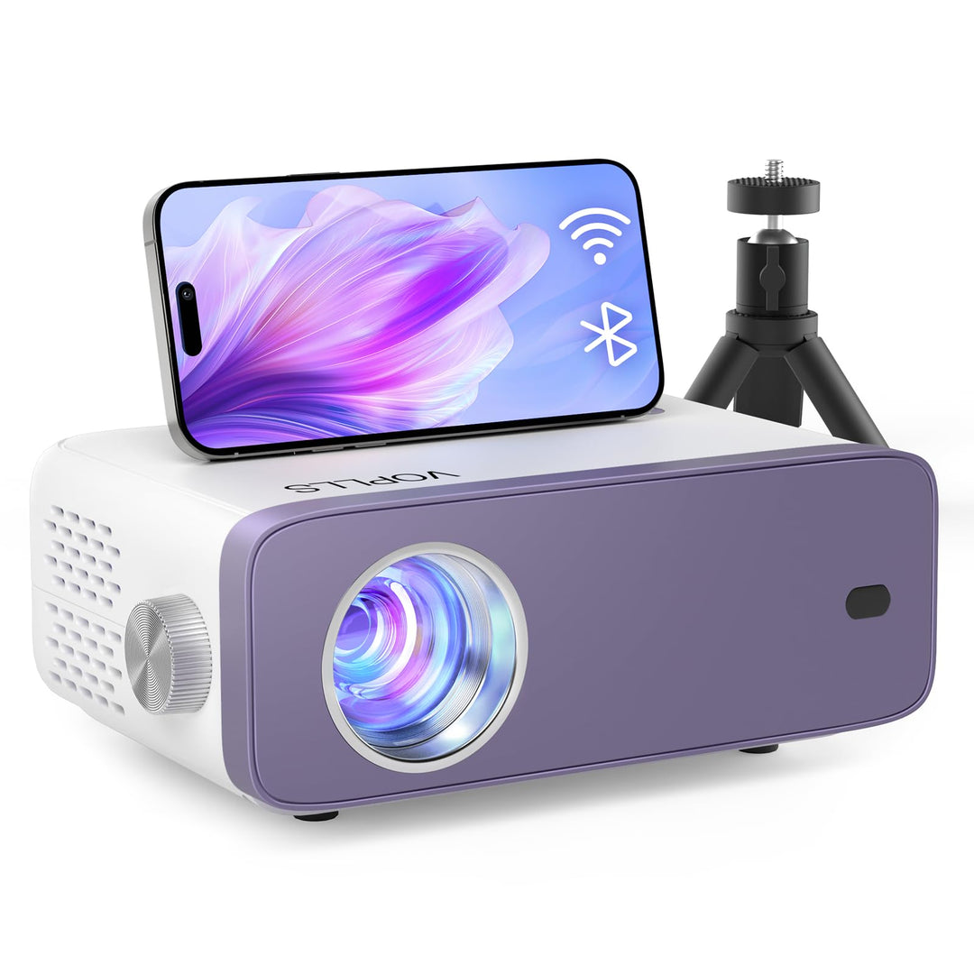 Mini Beamer, VOPLLS Mini 25000L WiFi Bluetooth Beamer Full HD 1080P Unterstützt, Tragbar Video Proje