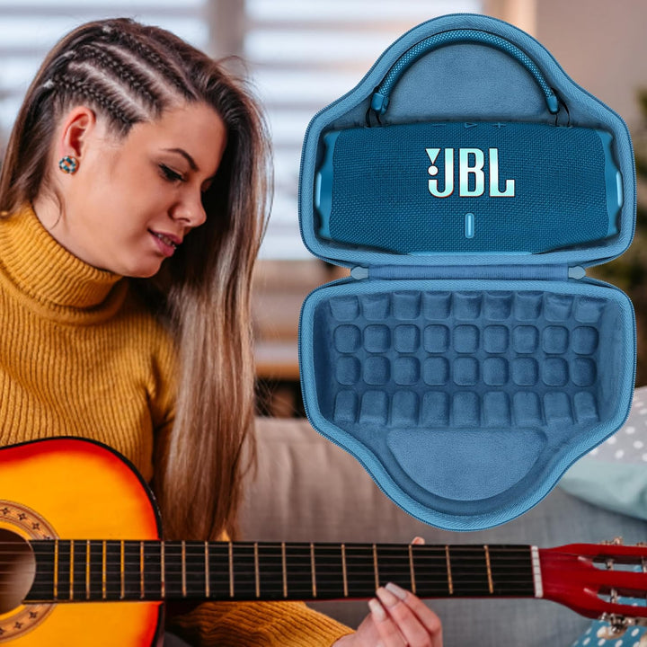 Aenllosi Hartschalenhülle für JBL Charge 6 Lautsprecher mit Schulterriemen Blau, Blau