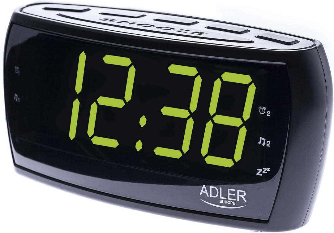 Radiowecker Uhrenradio Uhr Wecker AM/FM Radio Helligkeitsregler mit extra grossem Display Single, Si