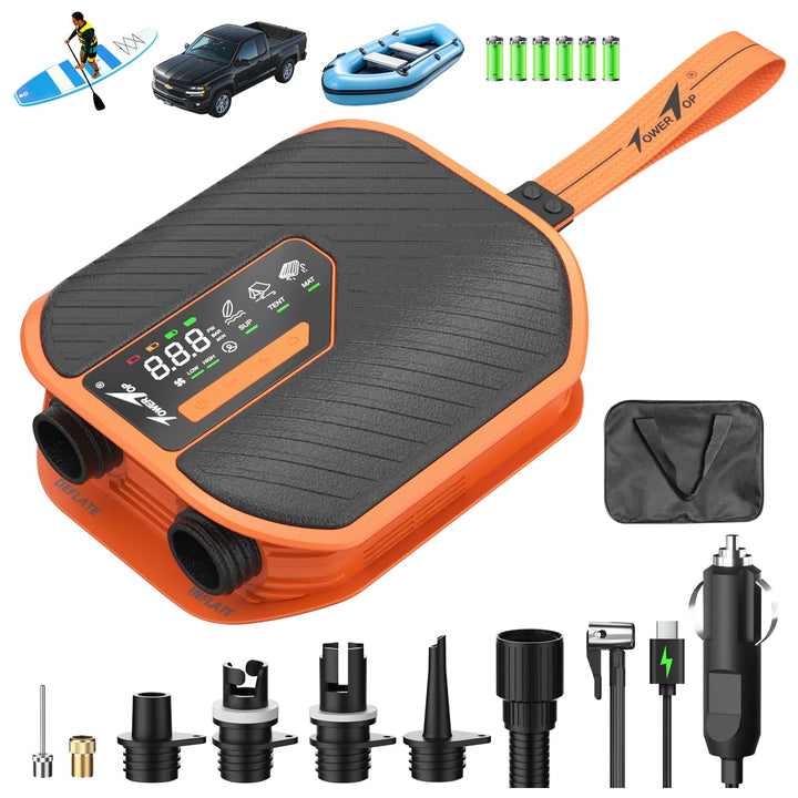 TowerTop Sup Pumpe Akku: 10500mAh Akku Pumpe für Auto/SUP, 50 PSI Stand Up Paddle Pumpe, 12V DC Zwei