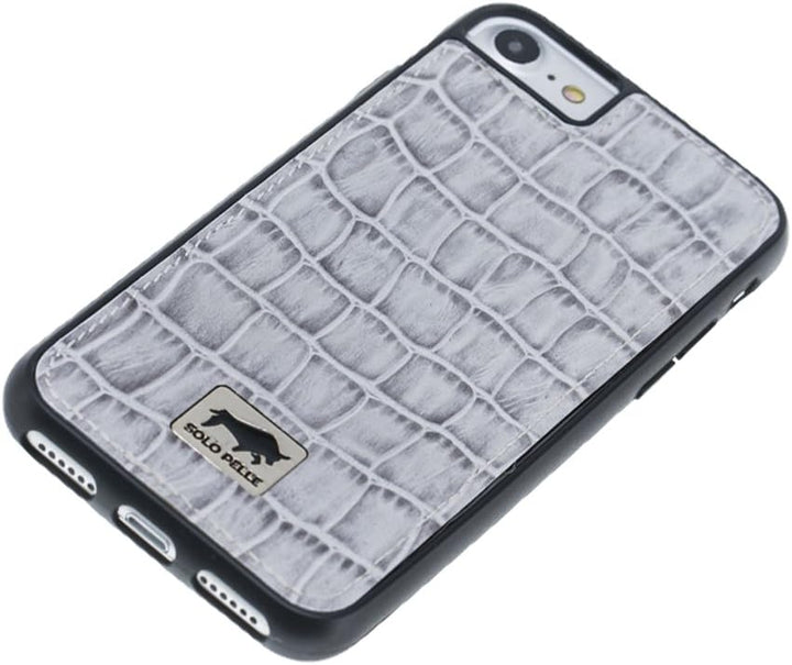 Solo Pelle iPhone 7/8 Case Lederhülle Ledertasche Backcover Flex aus echtem Leder mit Kroko-Prägung