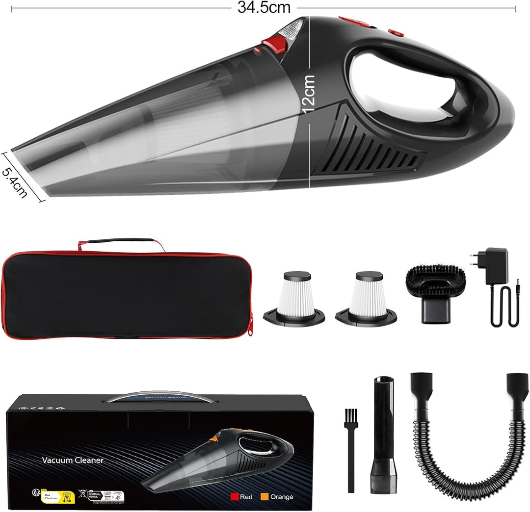 Handstaubsauger Akku Autostaubsauger inkl. 3 Düsen mit Bürstenloser Motor Mini Staubsauger Nass&Troc