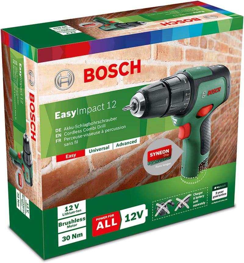 Bosch Akku Akkubohrschrauber EasyImpact 12 (ohne Akku, 12 Volt System, in Karton) EasyImpact 12 / oh