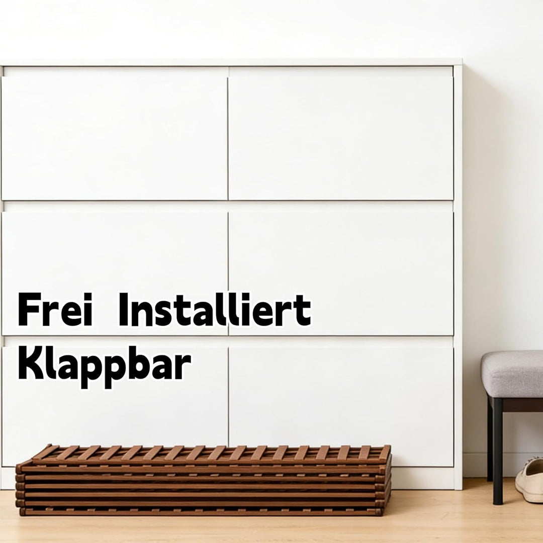 3 Ebenen Faltbares Schuhregal, Schuhregal Platzsparend Holz, Freistehendes Schuhregal für Eingangsbe