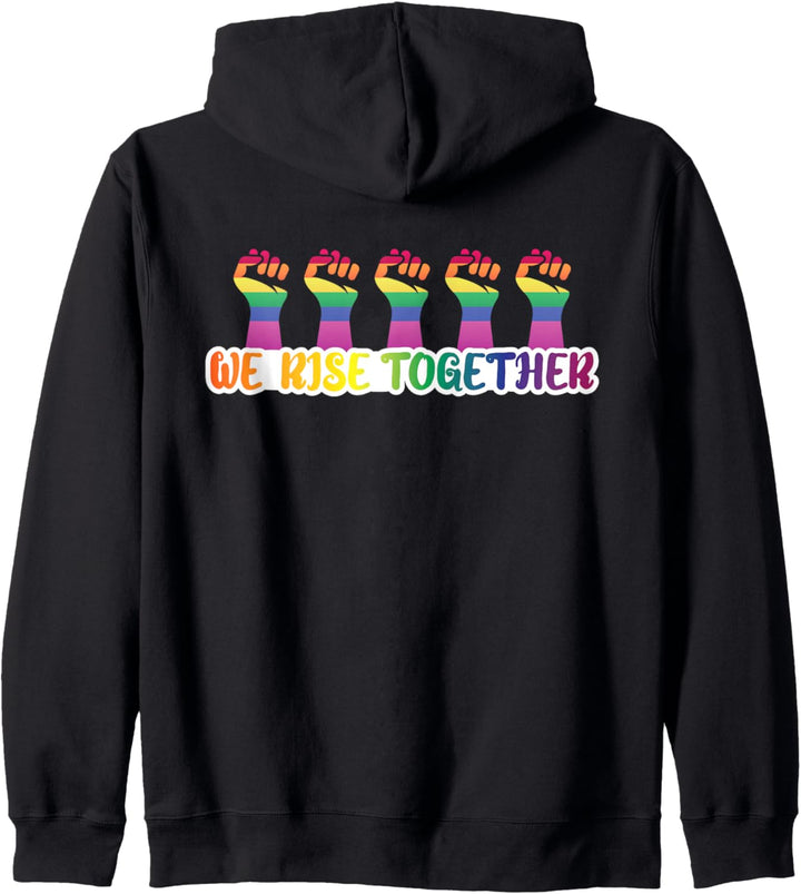 Wir erheben uns gemeinsam Human LGBT Pride Flag Kapuzenjacke
