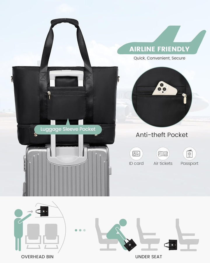 LOVEVOOK Reisetasche Damen Gross, Wasserdicht Weekender Travel Duffel Bag mit Schuhfach, Kliniktasch