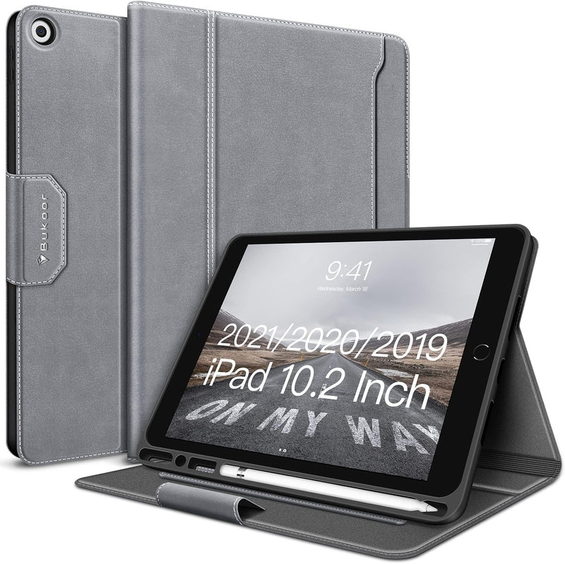 Bukoor Hülle für iPad 10.2 Zoll 9./8./7th Generation (2021/2020/2019) mit Stifthalter, Auto Sleep/Wa