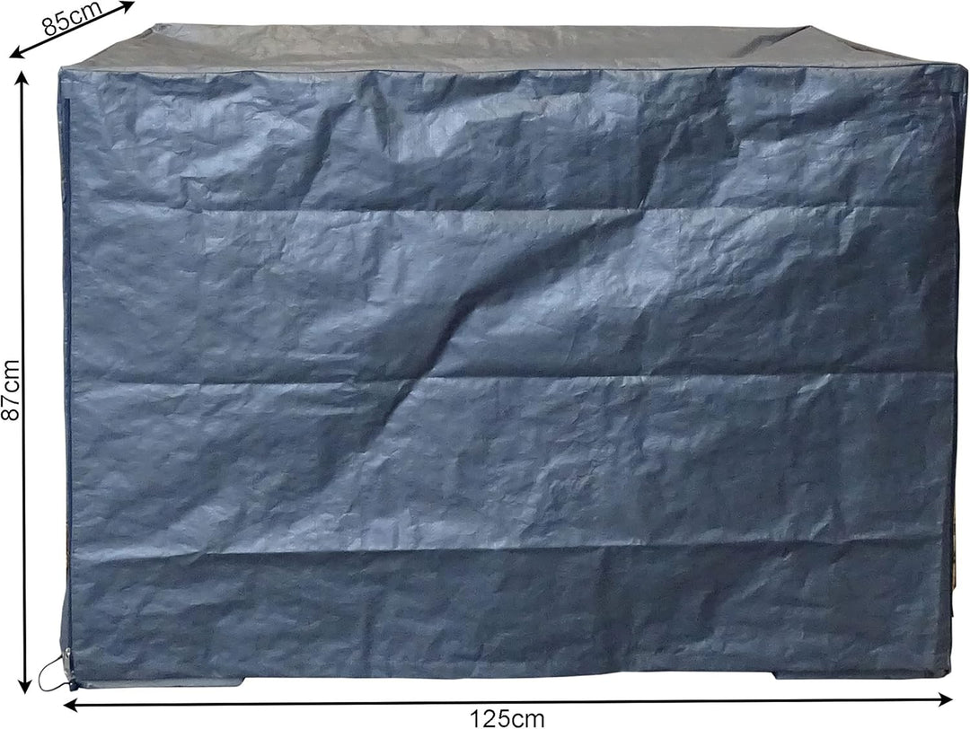 QUICK STAR 10x Gitterbox Abdeckung 125x85x87cm Grau PE Gewebefolie Schutzhülle Abdeckplane Staubschu