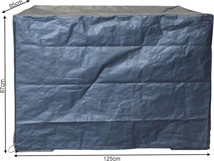 QUICK STAR 2X Gitterbox Abdeckung 125x85x87cm Grau PE Gewebefolie Schutzhülle Abdeckplane Staubschut
