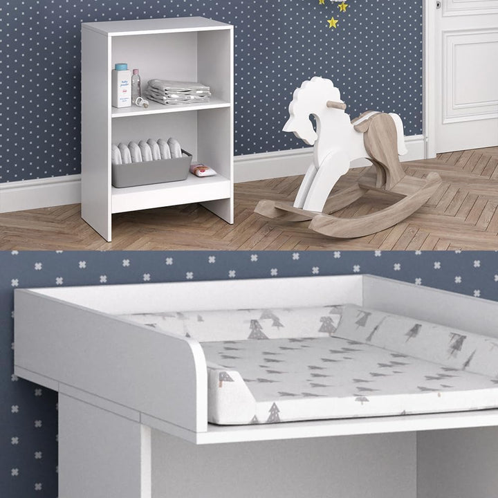 Vicco Wickelkommode Leo, Wickelaufsatz für die Kommode, Weiss, 60 x 103 cm, Weiß